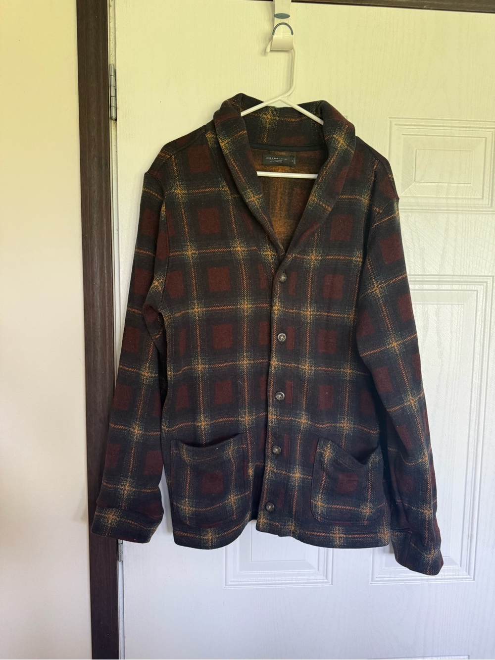 2 for $30 sale: Junk food clothing brown knit plaid button down jacket/ cardigan